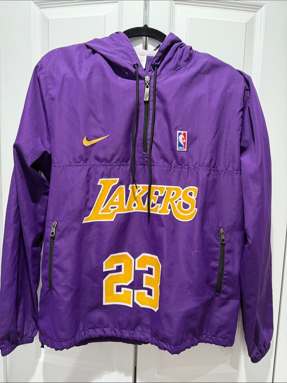 Nike Purple Los Angeles Lakers Hooded Lightweight Jacket Size Medium